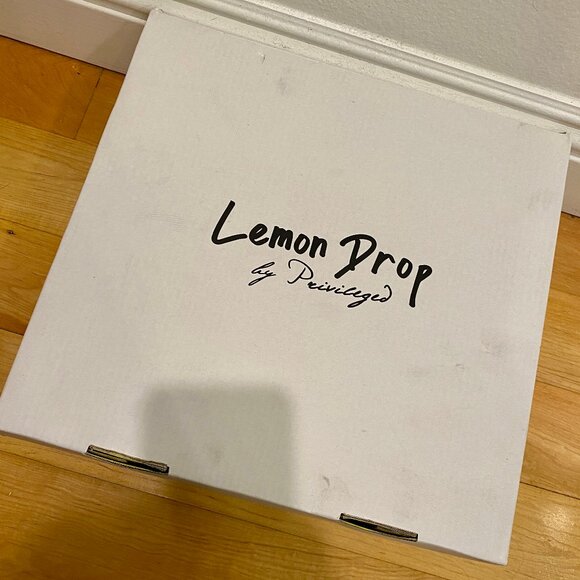 LEMON DROP BY PRIVILEGED BLACK PLATFORM SANDALS SIZE 5/35 - Picture 2 of 7